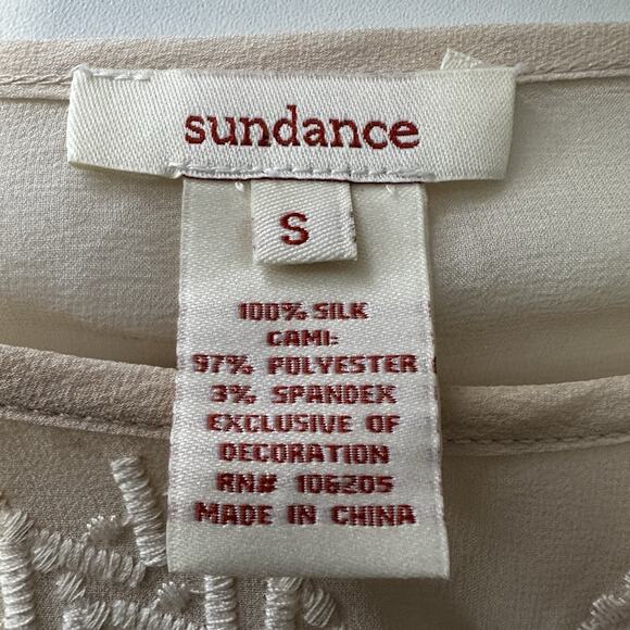 Sundance Womens Semi Sheer Blouse Size Small Coquette Peasant Ethereal Silk - Picture 6 of 6